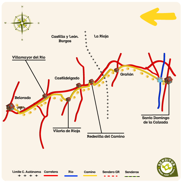 Mapa de la Etapa 09 Santo Domingo de la Calzada-Belorado del Camino Frances