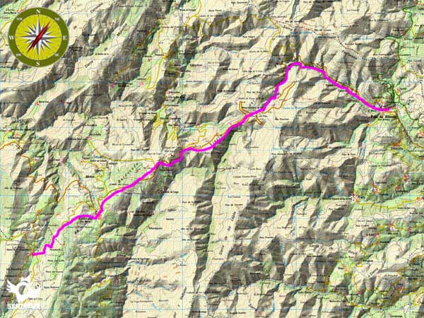 Topographical Map Stage 05 Pola de Allande-La Mesa Primitive Way