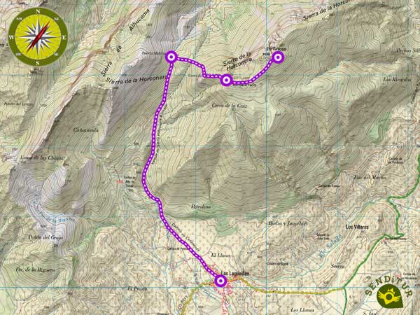 Mapa topográfico de la Subida al Pico de la Tiñosa
