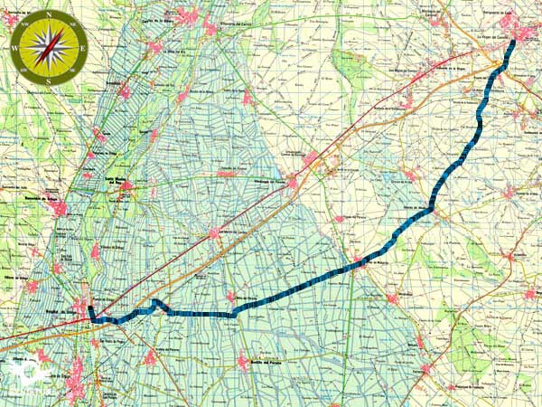 Mapa Topografico Etapa 18b Variante de Villar de Mazarife Camino Frances