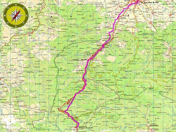 Mapa Topografico Etapa 01b Variante de Valcarlos Camino Francés