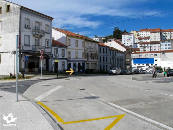 We follow the same street that changes orientation 
