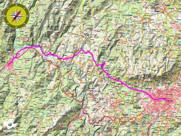 Topographical Map Stage 01 Oviedo-Grado Primitive Way