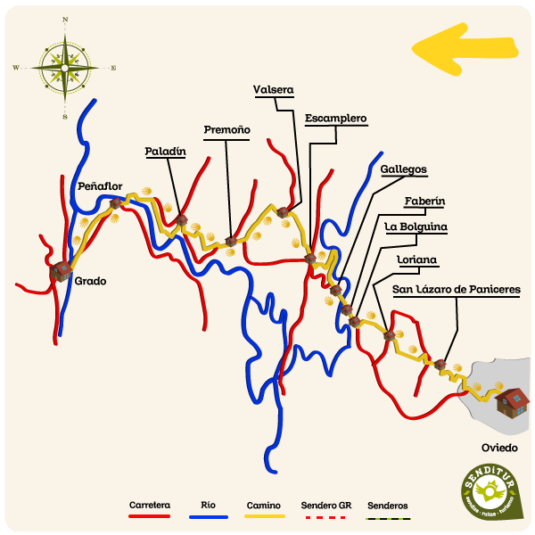 Map of Stage 01 Oviedo-Grade of the Primitive Way