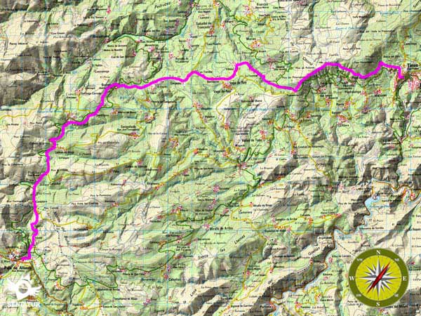 Topographical Map Stage 04 Tineo-Pola of Allande Primitive Way