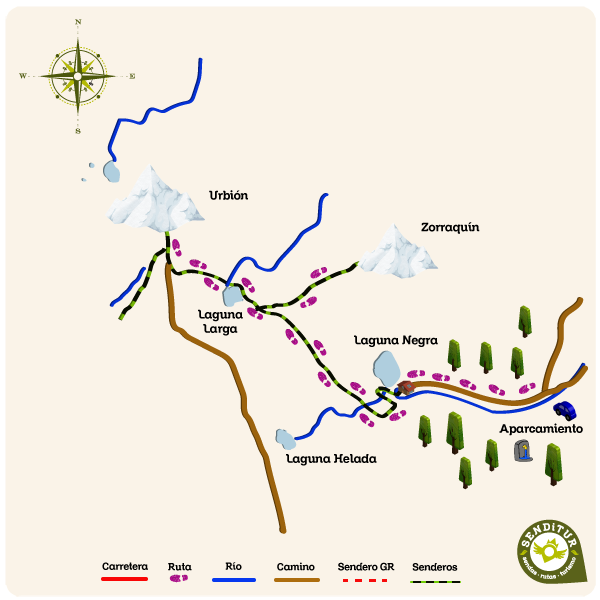 Mapa Subida al Urbión desde Laguna Negra