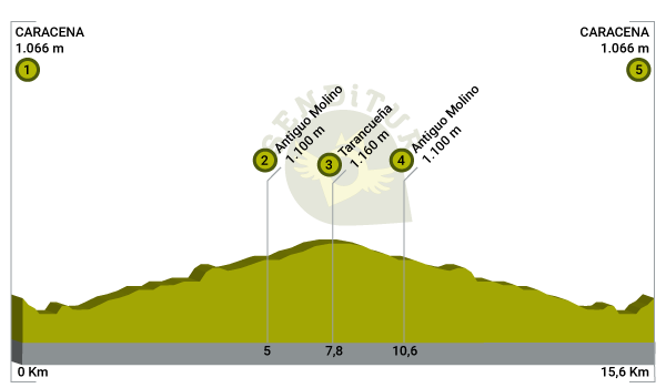 Profile of the route of the Canyon of Caracena