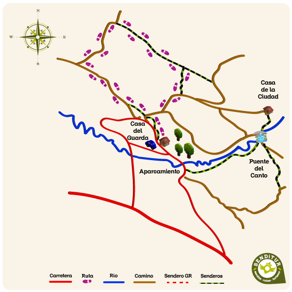 Mapa Ruta Raso de la Vega de Baturio Senderos de Valonsadero