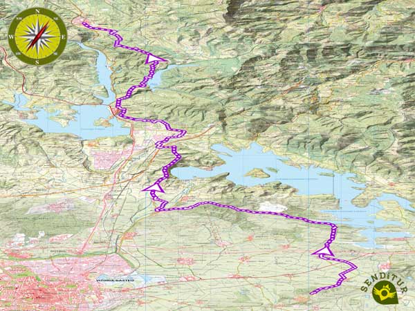 Mapa topográfico GR 38 Ruta del vino y del pescado Etapa 4 Estíbaliz-Otxandio