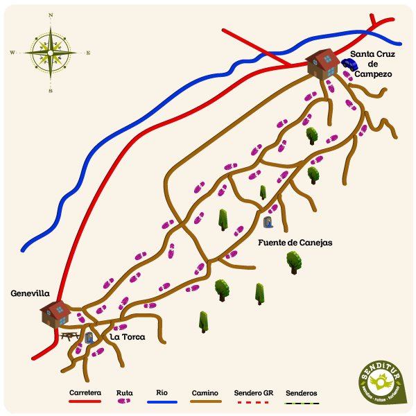 Map of the Trail of The Torca