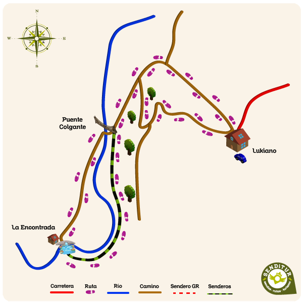 Mapa del Sendero de La Encontrada