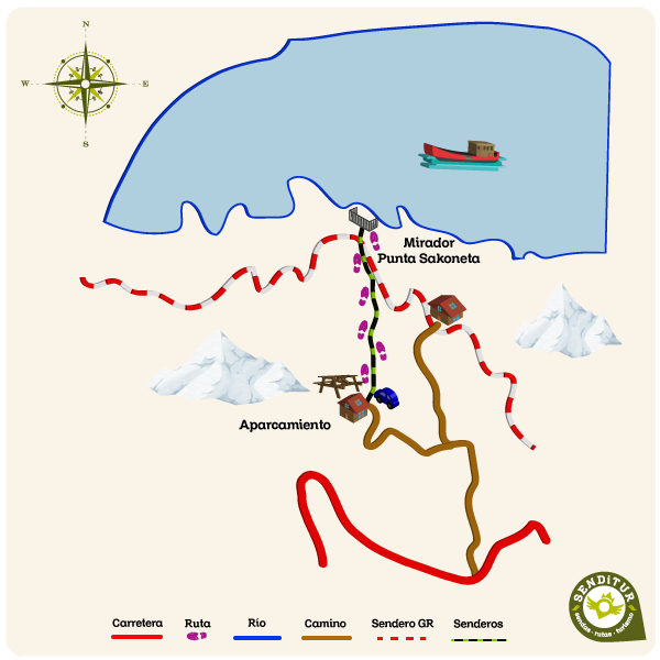 Map Georoute of Sakoneta