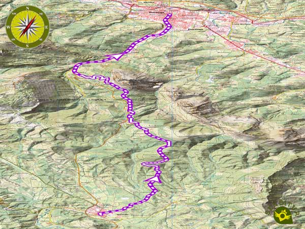 Mapa topográfico GR 38 Ruta del vino y del pescado Etapa 5 Otxandio-Durango