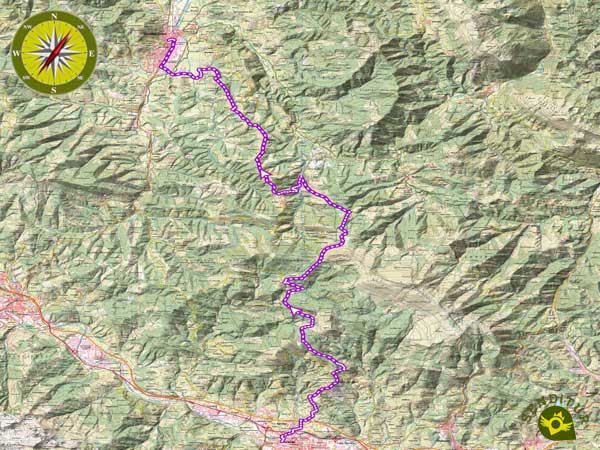 Mapa topográfico GR 38 Ruta del vino y del pescado Etapa 6 Durango-Gernika