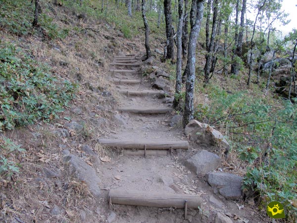 Los escalones están en las zonas de mayor pendiente