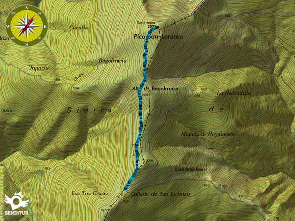 Mapa topográfico Ascensión al San Lorenzo por Bogolrrucia