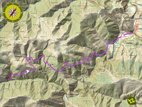 Mapa topográfico del Enlace GR 93 GR 190 Anguiano Valvanera
