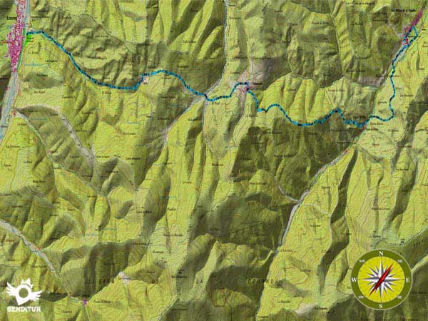 Topographic map wit:the route GR 93 Section 1 Ezcaray-San Millán de la Cogolla