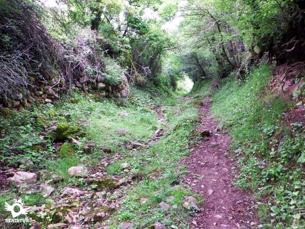 The road turns into a kind of ravine