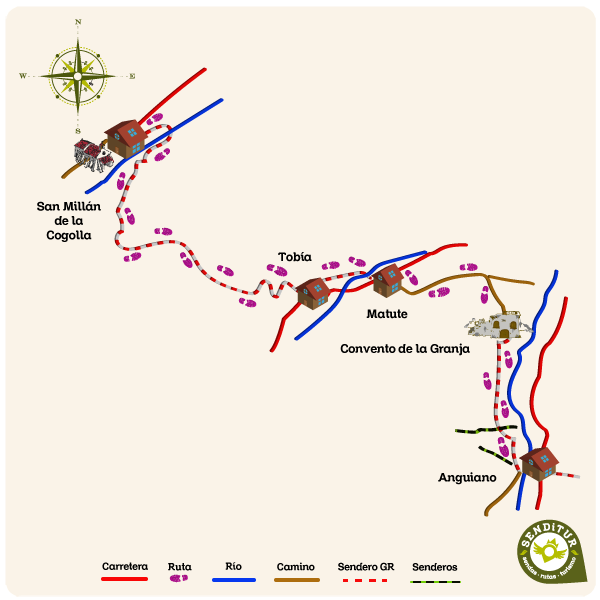 Mapa del GR 93 Tramo 2 San Millán de la Cogolla-Anguiano