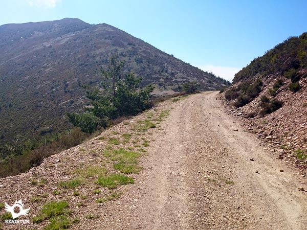 La pista recorre la falda de la montaña
