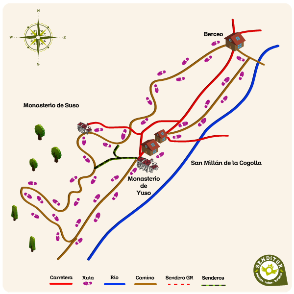 Mapa de la Ruta de Gonzalo de Berceo