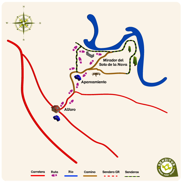 Map of the Path of the groves from Alfaro