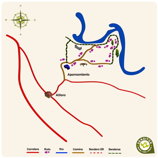 Mapa de la ruta del Soto del Estajao