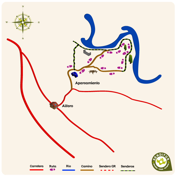 Map of the Grove of the Estajao route