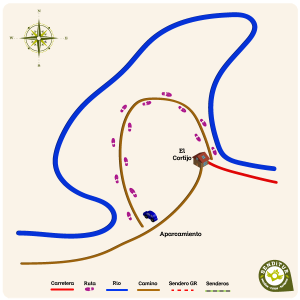 Map of the Greenway of El Cortijo