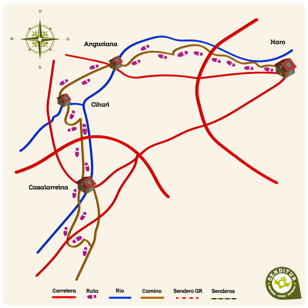 Mapa de la Ruta Verde del Oja Tirón
