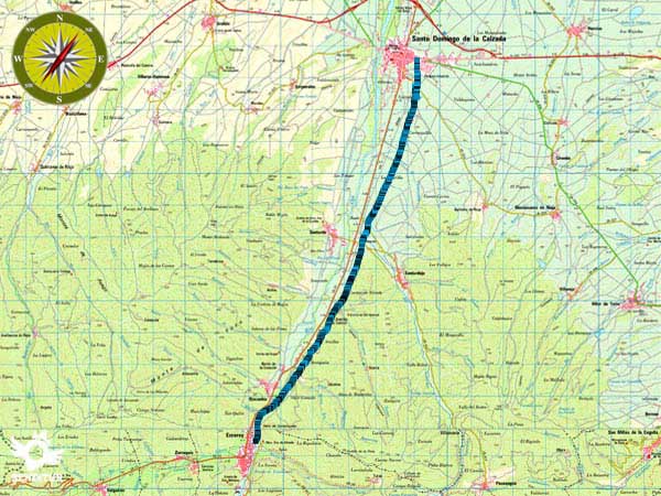 Mapa topográfico Vía verde del Oja. Tramo 2 Stº Domingo de la Calzada-Ezcaray