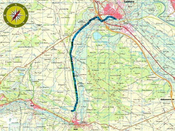 Topographical map Greenway of the Cidacos. Section 1 Calahorra-Autol