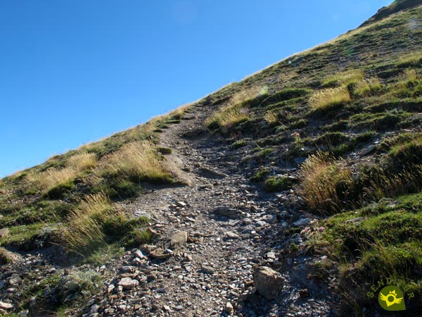The trail behind a somewhat diffuse area is again well marked