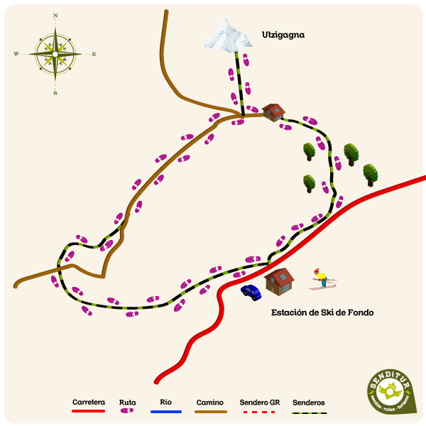 Mapa ruta Circuito de Raquetas de Nieve El Ferial