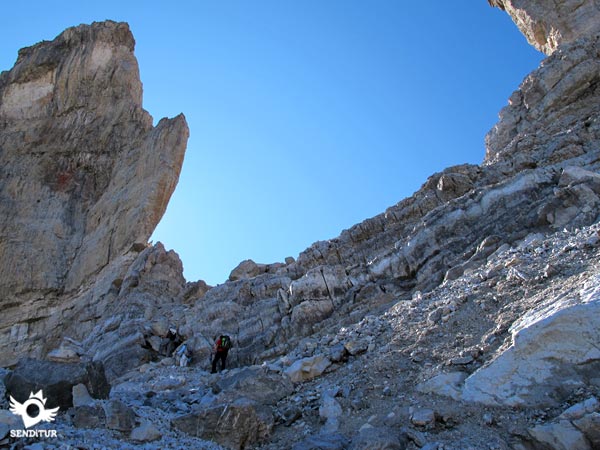 Climbing short and stony path
